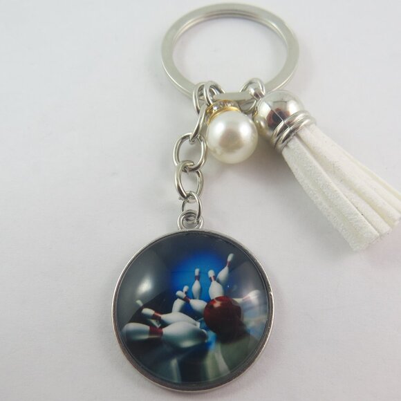 Bowling Keychain Bowling Lover Key Ring Bowling Bag Accessory Bowling Pin Ball - Picture 1 of 4